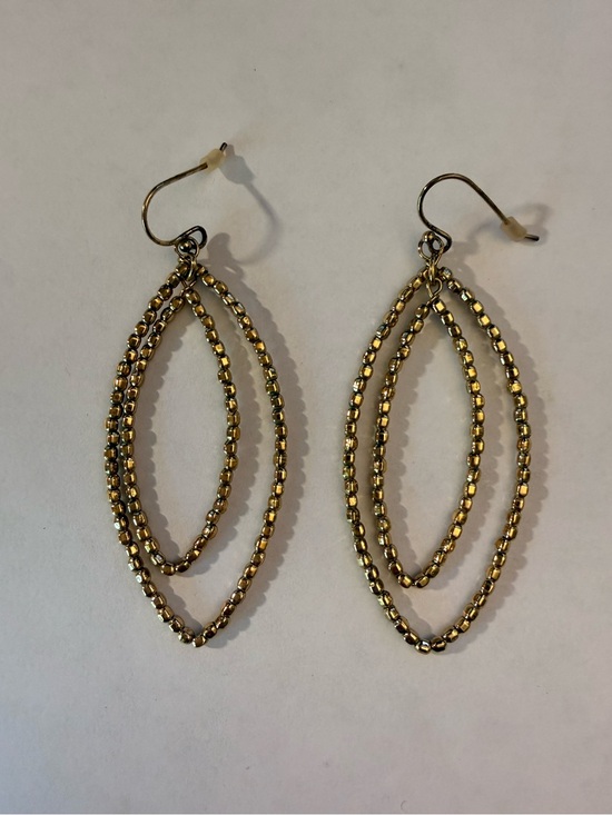Stella & Dot Jewelry - Stella & Dot Gilded Arrow Drop Earrings Gold Textured Chevron Geometric Hoops